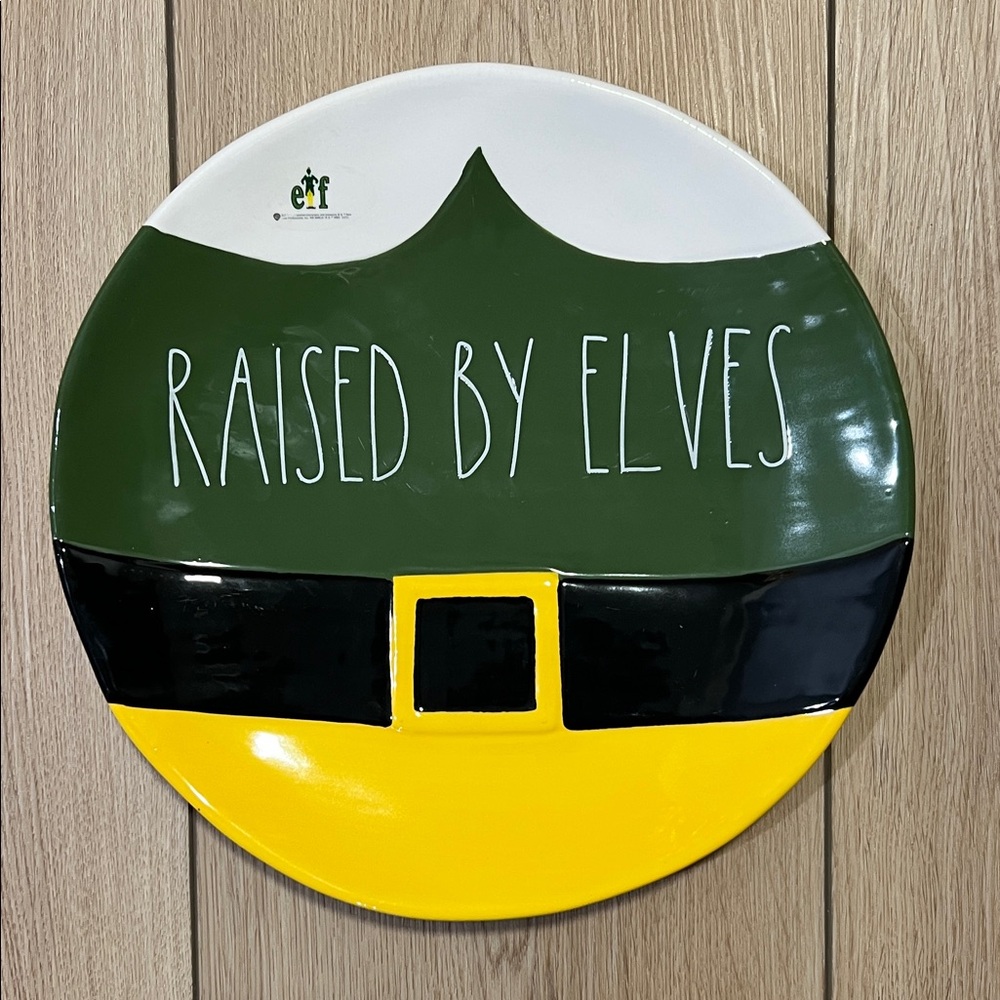 Rae Dunn Artisan Collection Plate with Elf Design